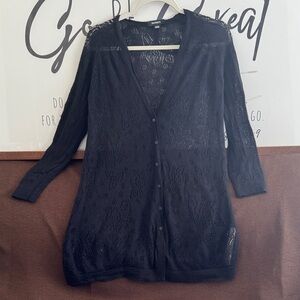 Max & Co. Women's Black Lace Cardigan